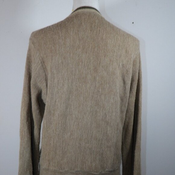 Vintage Jantzen Cardigan Sweater Men's Medium Tan & Brown - Picture 3 of 5